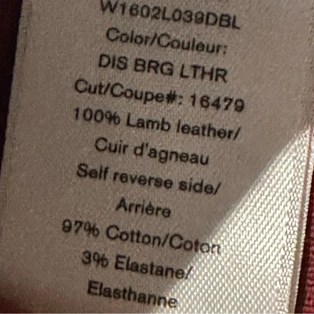 (Sold)RAG & BONE "THE LEATHER SKINNY" W1602L038DBL Women Size 26 WASHED BURGUNDY - Picture 9 of 12